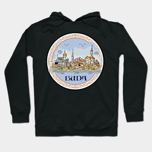 Budapest city hand draw medieval illustration Hoodie